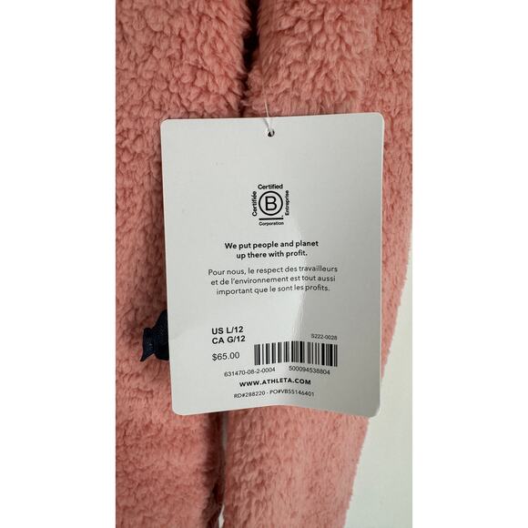 Athleta So Snug Sherpa Hoodie 2.0 Girls Large Aphrodite Pink New Long Sleeve - Picture 4 of 8